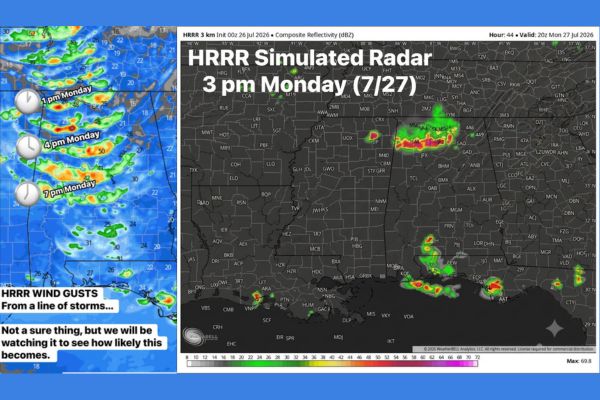 Alabama on Edge of Building Ridge as Model Guidance Hints at Possible Monday Afternoon and Evening Storm Threat