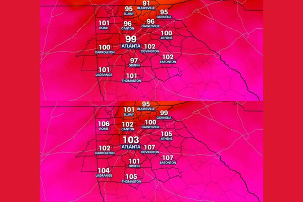 Dangerous Heat Index Values Soar Past 100 Across Atlanta, Rome, Athens, Covington, and Eatonton as Georgia Faces Peak Humidity Monday and Tuesday