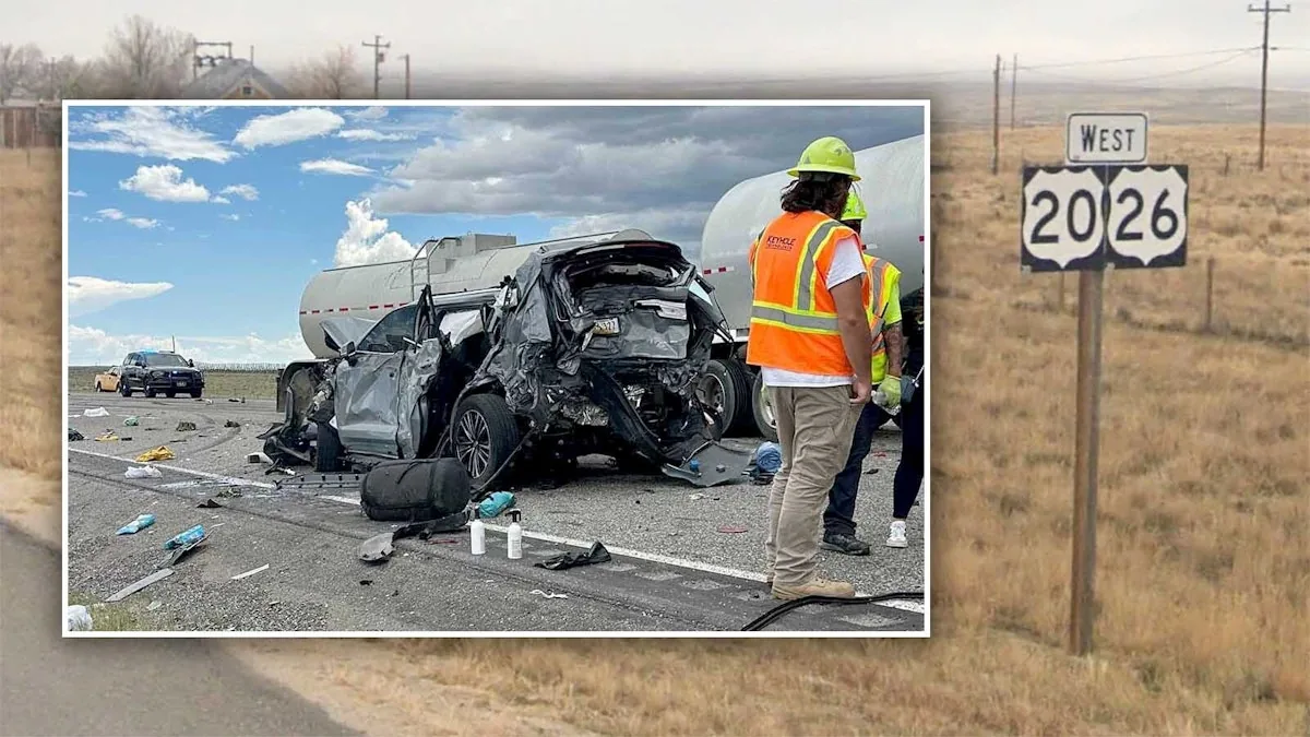 Wyoming Highway Patrol Says Tanker Truck Hit Stopped Traffic Near Casper in Crash That Killed Two and Injured Eight