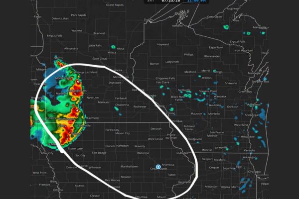 Long-Lived Storm Complex Organizing in South Dakota Could Bring 60 to 80 MPH Wind Gusts Into Southwest Minnesota and Iowa Overnight