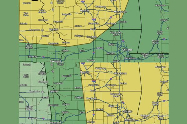 Stateline Watches Slight Severe Risk From Rockford to Madison and Chicago With Storm Complex Diving South Sunday Night Into Monday Morning