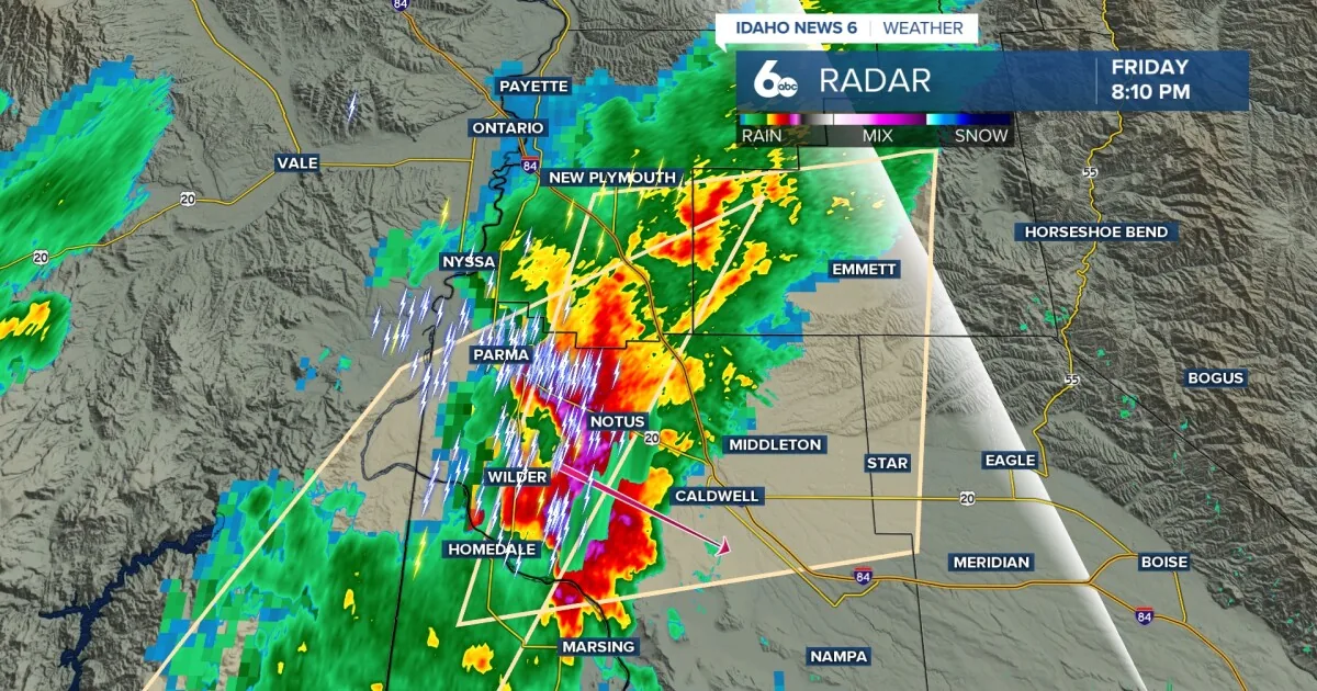 Heavy Rain and More Thunderstorms Remain Possible Overnight in Idaho as Cooler Weather and Mountain Snow Move in This Weekend