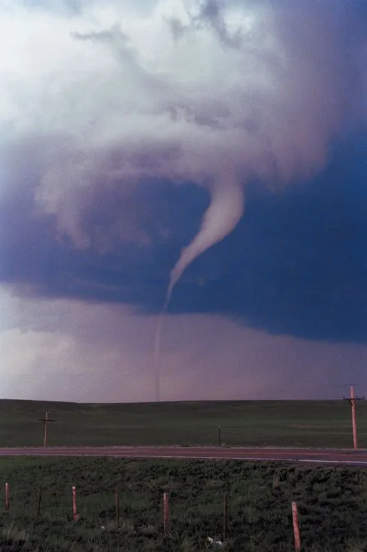 Dark storm clouds over rural South Dakota as severe weather warnings remain in effect